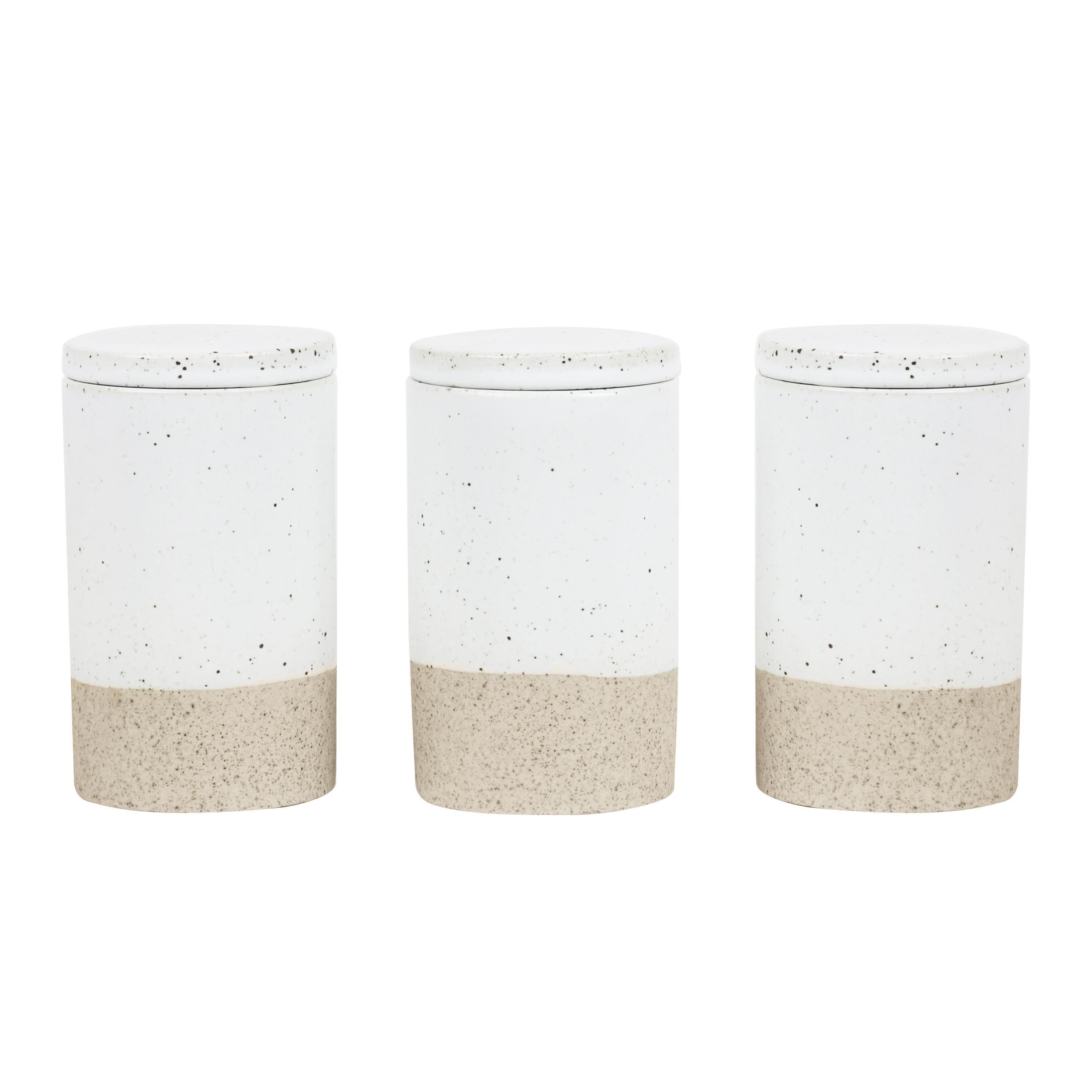 Spice jars set of 3 - white garden to table