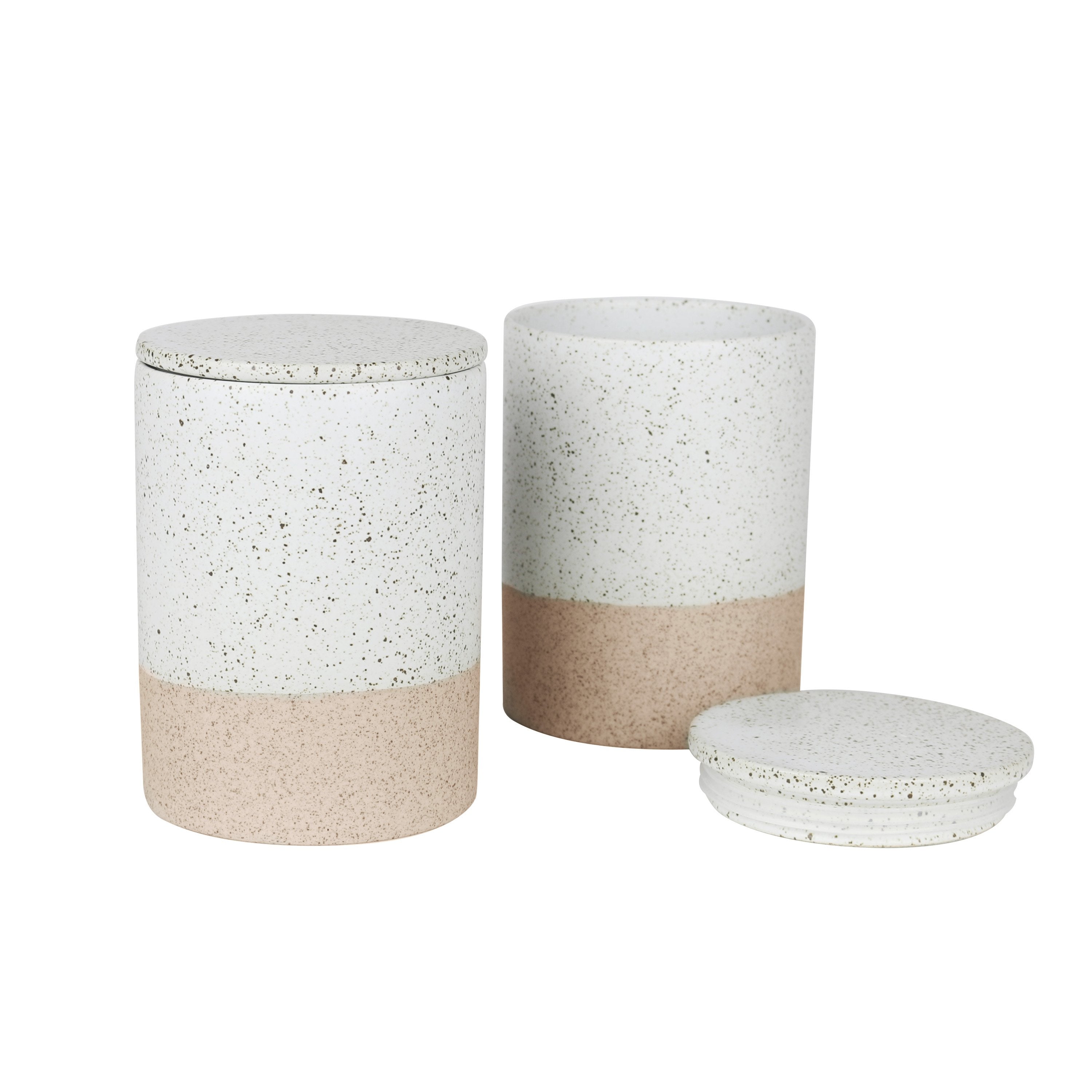 Canisters set of 2 - white garden to table